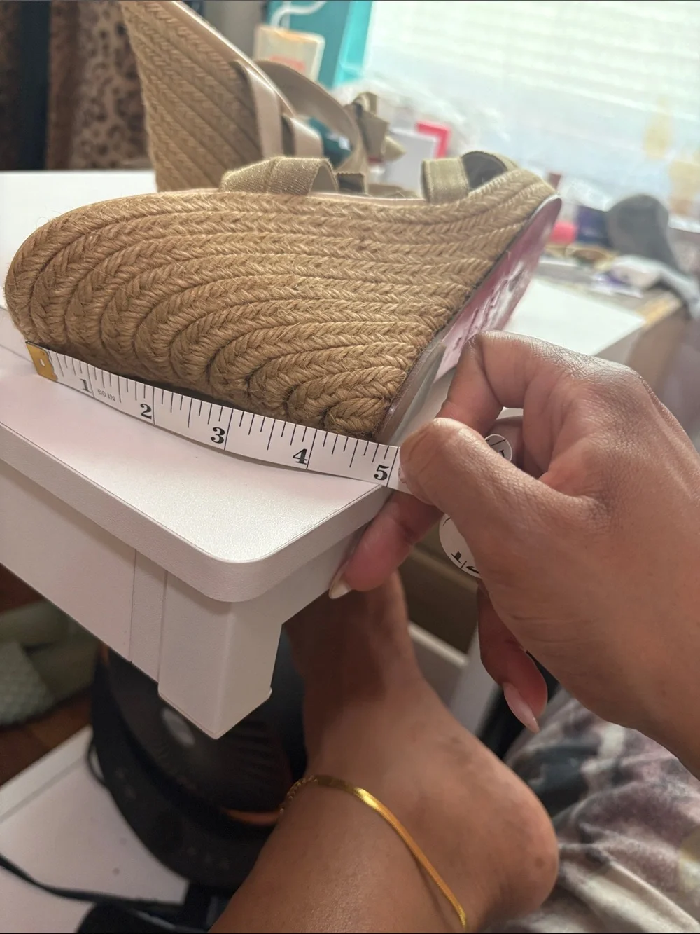 Christian Louboutin Metallic Gold Espadrille Wedge Sandals